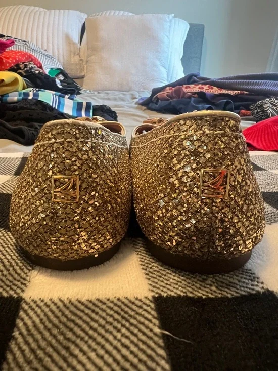 Sperry Gold Glitter Tassel Ballet Flats - Picture 3 of 4